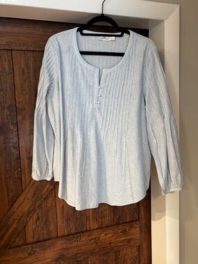 Vineyard Vines Light Blue Pintuck Henley Tunic